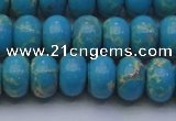 CDE2652 15.5 inches 12*16mm rondelle dyed sea sediment jasper beads