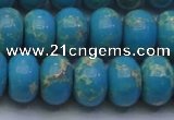 CDE2655 15.5 inches 15*20mm rondelle dyed sea sediment jasper beads