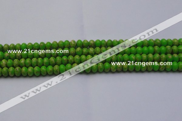 CDE2658 15.5 inches 8*12mm rondelle dyed sea sediment jasper beads