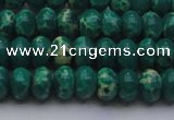 CDE2674 15.5 inches 8*12mm rondelle dyed sea sediment jasper beads