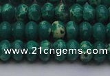 CDE2675 15.5 inches 10*14mm rondelle dyed sea sediment jasper beads