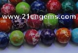 CDE2690 15.5 inches 8mm round mixed color sea sediment jasper beads