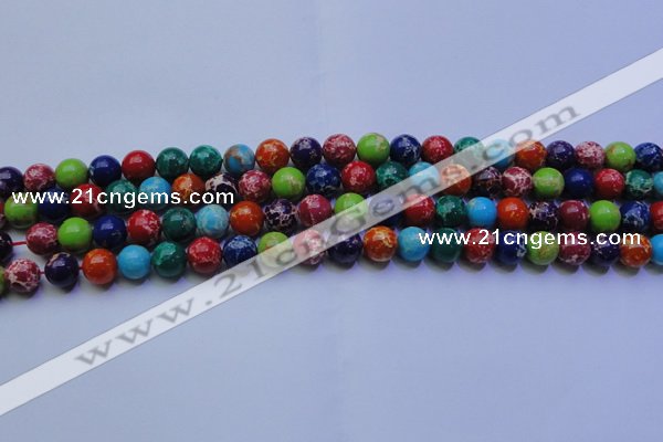 CDE2690 15.5 inches 8mm round mixed color sea sediment jasper beads