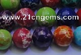 CDE2693 15.5 inches 14mm round mixed color sea sediment jasper beads