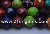 CDE2697 10mm faceted round mixed color sea sediment jasper beads