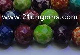 CDE2698 12mm faceted round mixed color sea sediment jasper beads