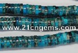 CDE276 15.5 inches 2*8mm heishi dyed sea sediment jasper beads