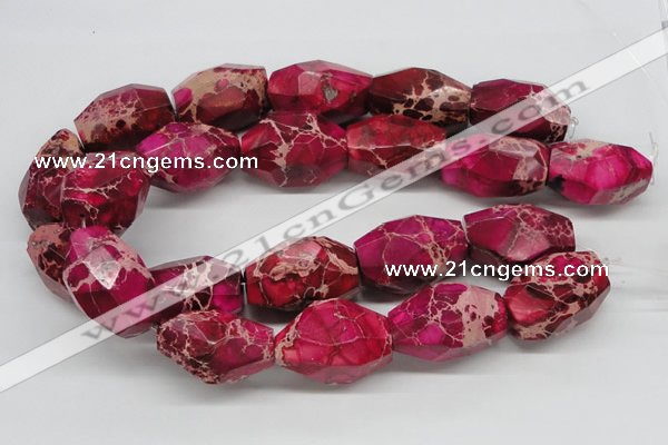 CDE28 15.5 inches 25*35mm faceted nuggets dyed sea sediment jasper beads