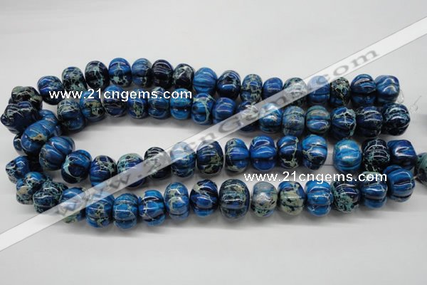 CDE295 15.5 inches 13*18mm pumpkin dyed sea sediment jasper beads