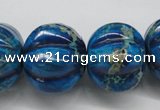 CDE297 15.5 inches 19*23mm pumpkin dyed sea sediment jasper beads