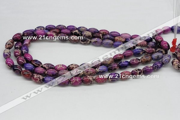 CDE31 15.5 inches 10*14mm rice dyed sea sediment jasper beads