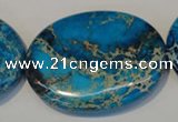 CDE320 15.5 inches 35*45mm oval dyed sea sediment jasper beads