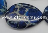 CDE327 15.5 inches 30*40mm flat teardrop dyed sea sediment jasper beads