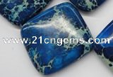 CDE340 15.5 inches 35*35mm diamond dyed sea sediment jasper beads