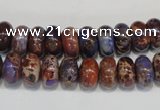 CDE371 15.5 inches 6*10mm rondelle dyed sea sediment jasper beads