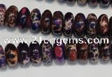 CDE372 15.5 inches 6*12mm rondelle dyed sea sediment jasper beads