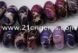 CDE374 15.5 inches 8*16mm rondelle dyed sea sediment jasper beads