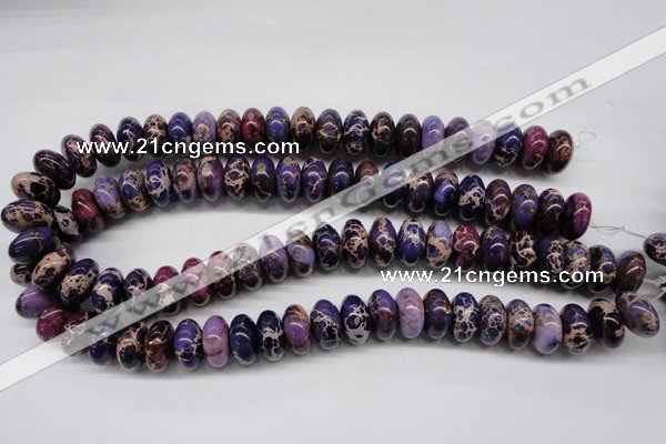 CDE374 15.5 inches 8*16mm rondelle dyed sea sediment jasper beads