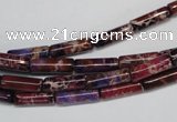 CDE376 15.5 inches 4*12mm tube dyed sea sediment jasper beads