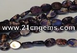 CDE414 15.5 inches 6*8mm oval dyed sea sediment jasper beads