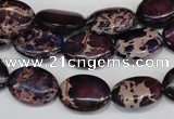 CDE417 15.5 inches 12*16mm oval dyed sea sediment jasper beads