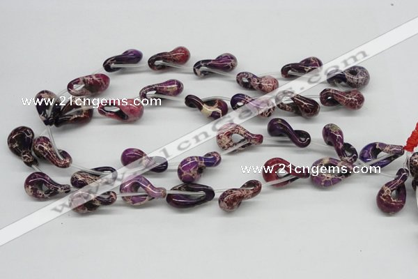 CDE42 15.5 inches 15*24mm petal shaped dyed sea sediment jasper beads