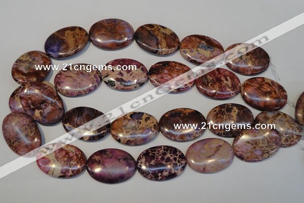 CDE422 15.5 inches 25*35mm oval dyed sea sediment jasper beads