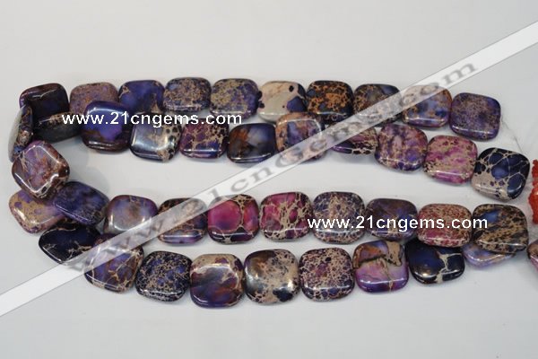 CDE428 15.5 inches 20*20mm square dyed sea sediment jasper beads