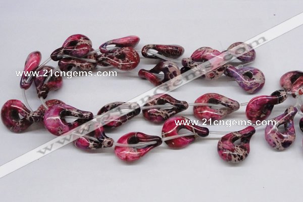 CDE43 15.5 inches 22*35mm petal shaped dyed sea sediment jasper beads