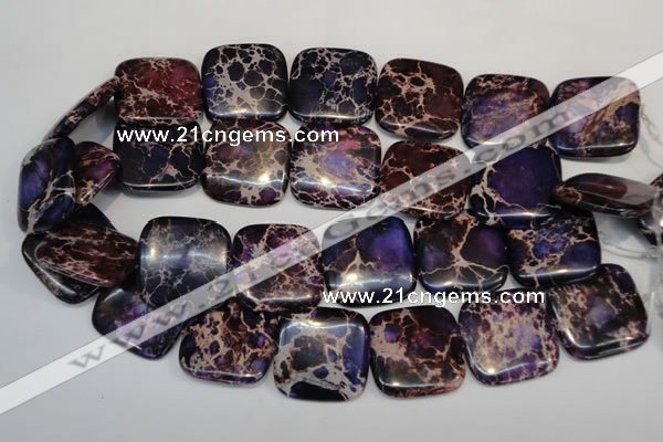 CDE430 15.5 inches 30*30mm square dyed sea sediment jasper beads