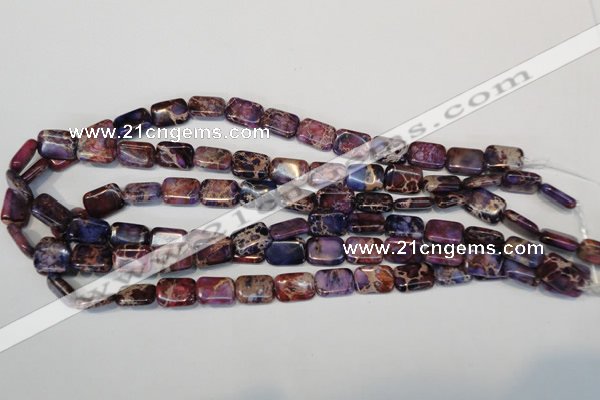 CDE435 15.5 inches 10*14mm rectangle dyed sea sediment jasper beads