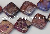 CDE445 15.5 inches 16*16mm diamond dyed sea sediment jasper beads