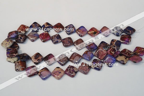 CDE445 15.5 inches 16*16mm diamond dyed sea sediment jasper beads