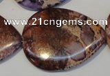 CDE461 15.5 inches 30*40mm flat teardrop dyed sea sediment jasper beads