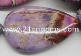 CDE463 15.5 inches 30*50mm flat teardrop dyed sea sediment jasper beads