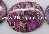 CDE470 15.5 inches 40*50mm oval dyed sea sediment jasper beads