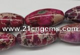 CDE484 15.5 inches 15*30mm rice dyed sea sediment jasper beads