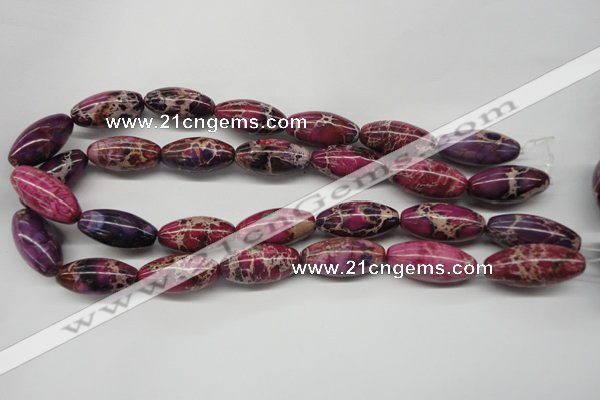 CDE484 15.5 inches 15*30mm rice dyed sea sediment jasper beads