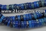 CDE51 15.5 inches 3*10mm coin dyed sea sediment jasper beads