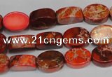 CDE528 15.5 inches 10*14mm oval dyed sea sediment jasper beads