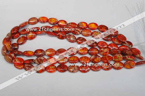 CDE531 15.5 inches 12*16mm oval dyed sea sediment jasper beads