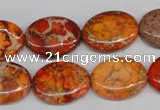 CDE532 15.5 inches 15*20mm oval dyed sea sediment jasper beads