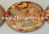 CDE537 15.5 inches 35*45mm oval dyed sea sediment jasper beads