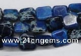 CDE54 15.5 inches 10*10mm square dyed sea sediment jasper beads