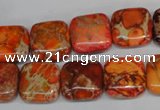 CDE540 15.5 inches 14*14mm square dyed sea sediment jasper beads