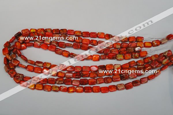 CDE551 15.5 inches 8*10mm rectangle dyed sea sediment jasper beads