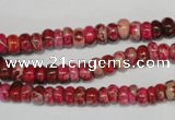 CDE584 15.5 inches 3*6mm rondelle dyed sea sediment jasper beads