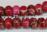 CDE588 15.5 inches 9*14mm rondelle dyed sea sediment jasper beads