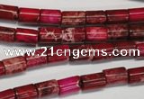 CDE590 15.5 inches 6*8mm tube dyed sea sediment jasper beads