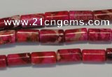 CDE591 15.5 inches 6*12mm tube dyed sea sediment jasper beads